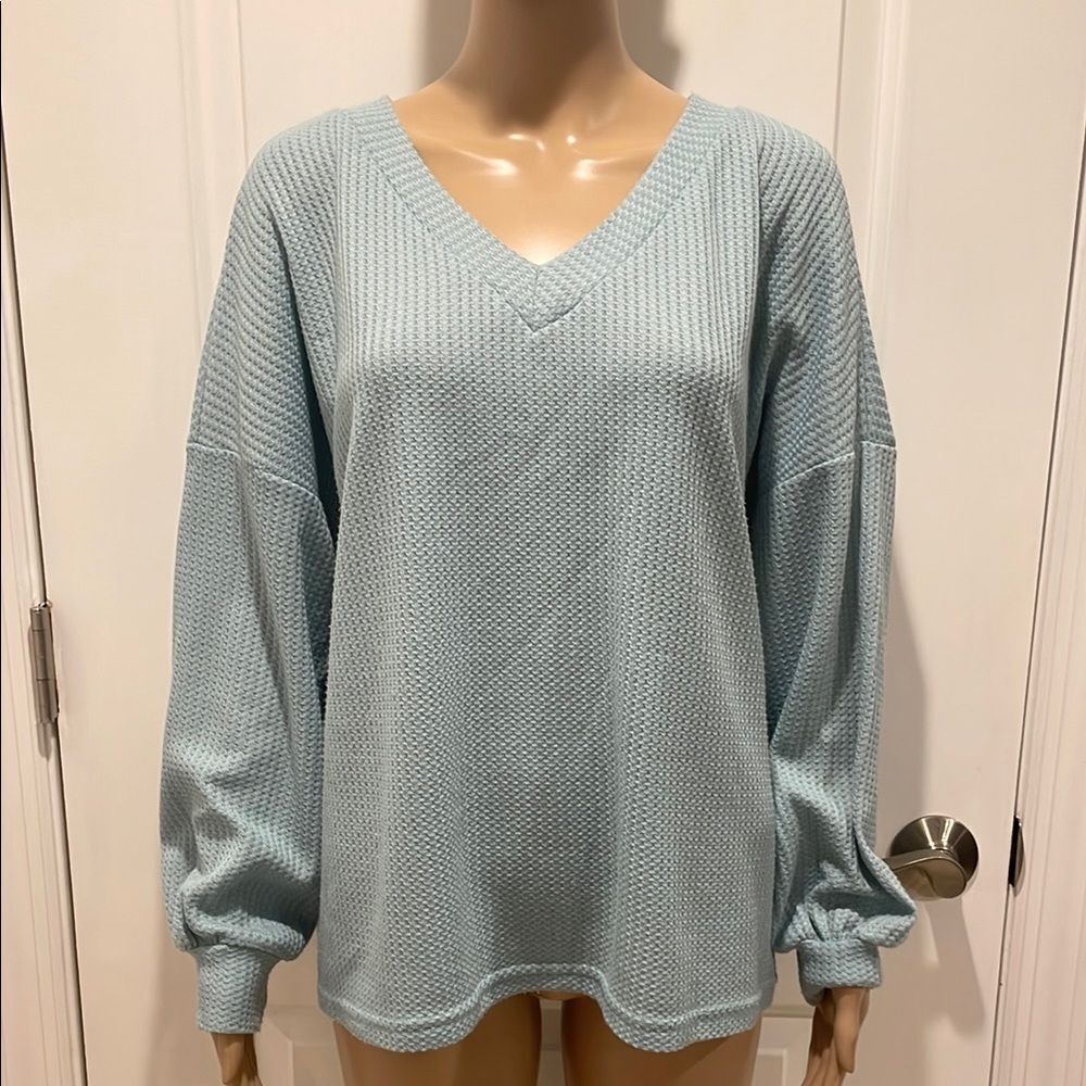 Women's Light Blue V-Neck Sweater size S